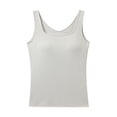 thumbnail image 1 of Summer Tank Top for Women Going-Out Cami Tees Solid Color Sleeveless Strap Camisole with Built in Bra, 1 of 3