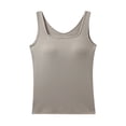 thumbnail image 1 of Summer Tank Top for Women Going-Out Cami Tees Solid Color Sleeveless Strap Camisole with Built in Bra, 1 of 3