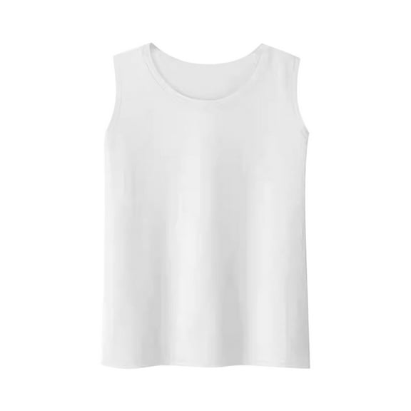 Summer Tank Top for Women Sleeveless Crew Neck Solid Color Knitted Tee Shirt Slim Fitted Basic Workout Cami