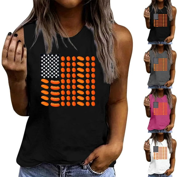 Summer Tank Top for Women Womens Crew Neck Sleeveless Pocket Tank Tops Utility Casual Summer Work T Shirts