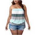 thumbnail image 1 of Summer Tank Tops For Women Sevevn Woman Casual Fashion Printing Pullover Strapless Striped Tank Top, 1 of 6