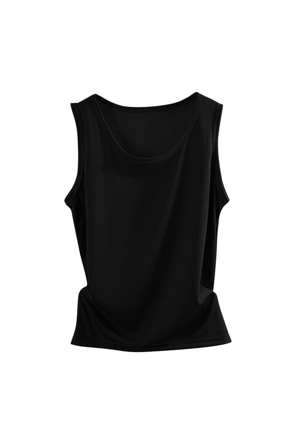 Summer Tank Tops For Women Womens Tops Threaded Cotton Round Neck Wrapped Camisole Vest With Bottom Layer And Womens Tank Tops