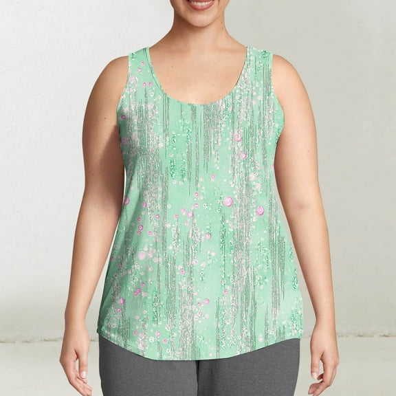 Summer Tank Tops for Women Lightweight Quick Dry Plus Size Women Tank Top with Spaghetti Straps Crew Neck Sleeveless Tops Summer Vacation Beach Fashion L-5XL