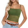 thumbnail image 1 of Summer Tank Tops for Women Spaghetti Strap Sleeveless Shirts Sexy Croped Invisible Camisole Mesh Tunic Tee Tight Fitted Camis Y2K Going Out Beach Holiday Vest Trends 2025 Clothes, 1 of 6