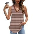 thumbnail image 1 of Summer Tank Tops Womens Striped Lace Trim V Neck Tunic Tee Shirts Dressy Casual Sleeveless Tanks Blouses (XL, Watermelon Red), 1 of 7