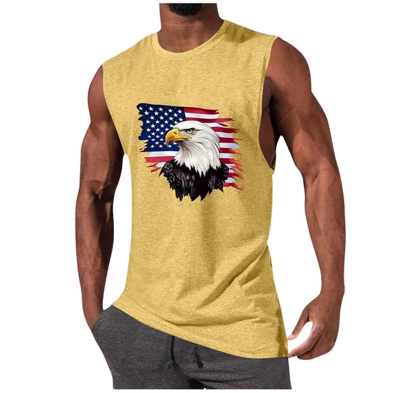 Summer Tank Tops for Men 2026 Bald Eagle Graphic 250 Anniversary USA Tank Top American 4th of July Patriotic Tee S
