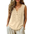 thumbnail image 1 of Summer Tank Tops for Women Button down Embroidered Lightweight Boho Sleeveless V-Neck Tops Summer Cute Loose Gauze Shirts 2026 by Awwp Beige L, 1 of 8