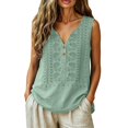 thumbnail image 1 of Summer Tank Tops for Women Button down Embroidered Lightweight Boho Sleeveless V-Neck Tops Summer Cute Loose Gauze Shirts 2026 by Awwp Light Green L, 1 of 8