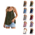 thumbnail image 1 of Summer Tank Tops for Women Casual Loose Fit Sleeveless Backless Cotton Linen Tanks Beach Vacation Outfits, 1 of 7