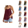 thumbnail image 1 of Summer Tank Tops for Women Casual Loose Fit Sleeveless Backless Cotton Linen Tanks Beach Vacation Outfits, 1 of 4
