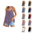 thumbnail image 1 of Summer Tank Tops for Women Casual Loose Fit Sleeveless Backless Cotton Linen Tanks Beach Vacation Outfits, 1 of 7