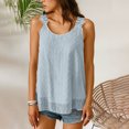 thumbnail image 1 of Summer Tank Tops for Women Crewneck Strap Lace Bohos Camisole Tanks Casual Solid Round Neck Loose Fits Lightweight Comfy Sleeveless Shirts Top, 1 of 8