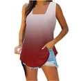 thumbnail image 1 of Summer Tank Tops for Women Square Neck Loose Casual Tank Shirts Flowy Sleeveless Side Slit Tee Shirts Blouses Plus Size, 1 of 5