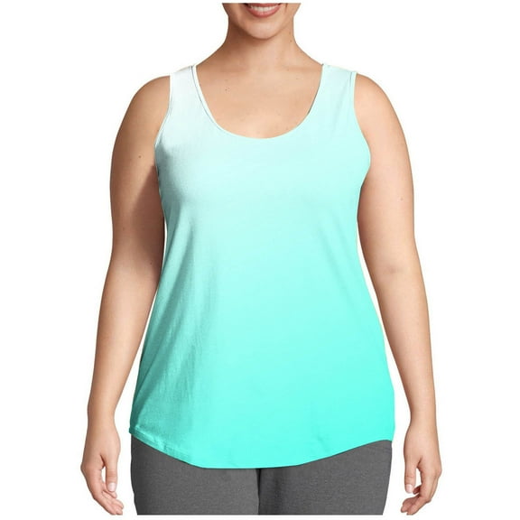 Summer Tanks for Women 2026 Summer Gradient Print Crew Neck Tee Shirts Casual Loose Fit Sleeveless Standard Straps Blouses