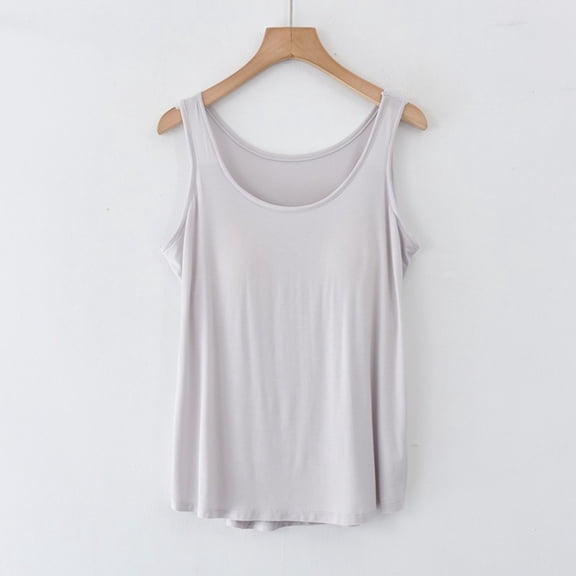 Summer Tanks for Women 2026 Summer Solid Color Crew Neck Tee Shirts Casual Loose Fit Sleeveless Standard Straps Summer Shirts