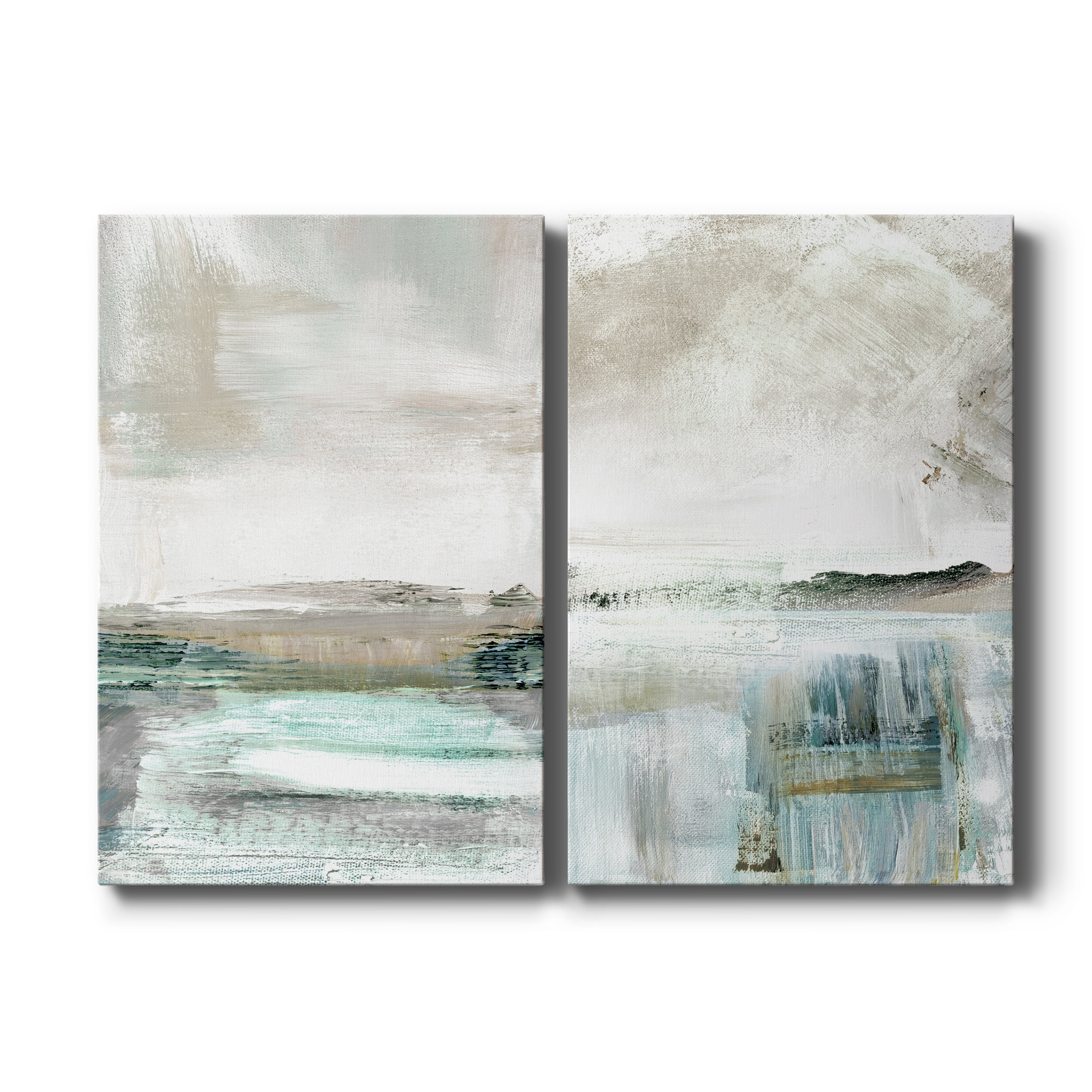 Summer Teal I Premium Gallery Wrapped Canvas - Ready to Hang - Set of 2 - 40 x 60 Each