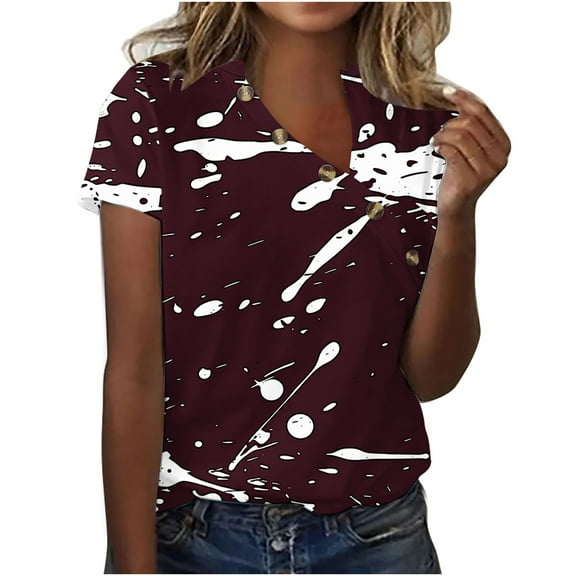 Summer Tees for Women 2025 Women Blouses and Tops Fashion for Party Womens T Shirts Casual Graphic