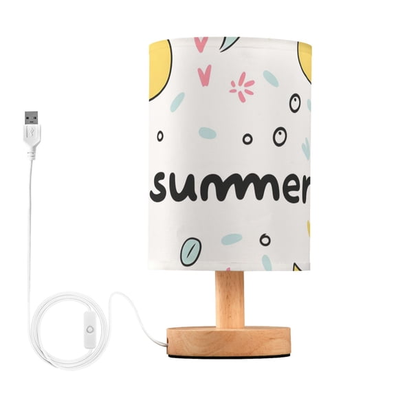 Summer Theme Ducks Leaves Bubbles Table Lamp with USB Port LED Warm Light Lamp Night Light Home Decor