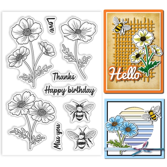 Summer Theme PVC Plastic Clear Stamps for DIY Scrapbooking Cards Making Flower 160x110mm DIY