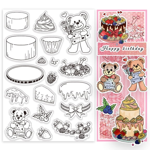 Summer Theme PVC Plastic Clear Stamps for DIY Scrapbooking Photo Album Decorative Cards Making Bear 160x110mm diy