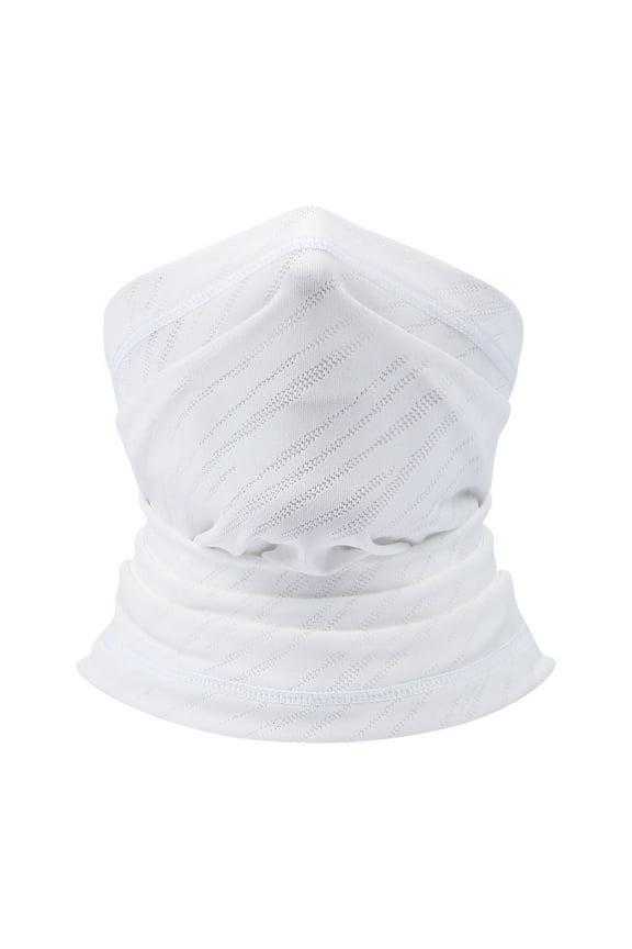 Summer Thin Bandana Face Mask Tube Scarf Neck Gaiter for Fishing Riding Cycling,Polyester,45*25cm.White