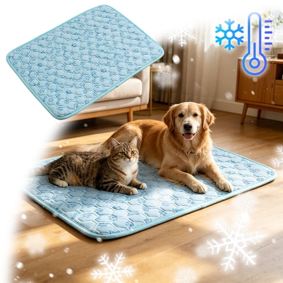Summer Thin Cooling Pad Blanket for Dogs & Cats, Anti- Portable Washable Pet Cooling Mat for Bed Home Travel Use