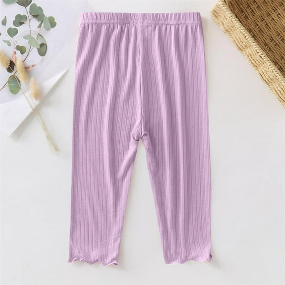 Summer Thin Girls' Solid Color Mesh Breathable Cropped Pants Casual Pants Children's Leggings Outerwear Pants Baggy Jeans for Teen Girls Yellow Leggings Girls