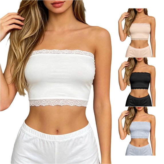 Summer Thin Lace‑Edge Strapless Bust Wrap Soft Stretchy Plus‑Size Wireless Bralette