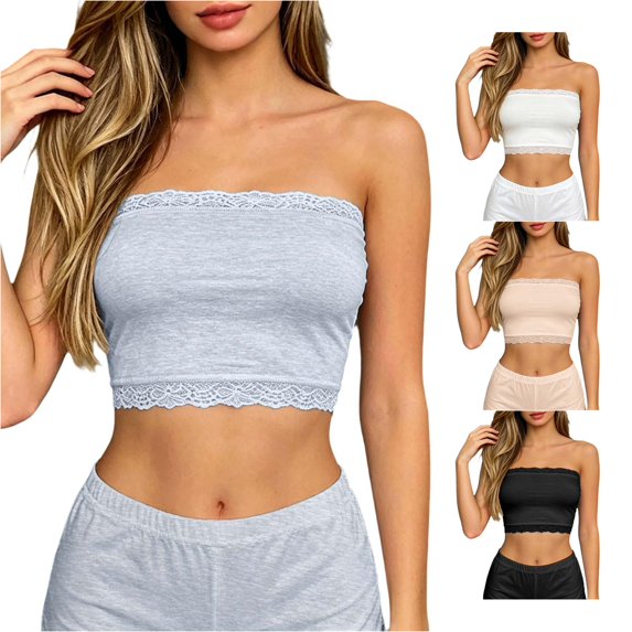 Summer Thin Lace‑Edge Strapless Bust Wrap Soft Stretchy Plus‑Size Wireless Bralette