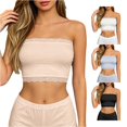 thumbnail image 1 of Summer Thin Lace‑Edge Strapless Bust Wrap Soft Stretchy Plus‑Size Wireless Bralette, 1 of 5