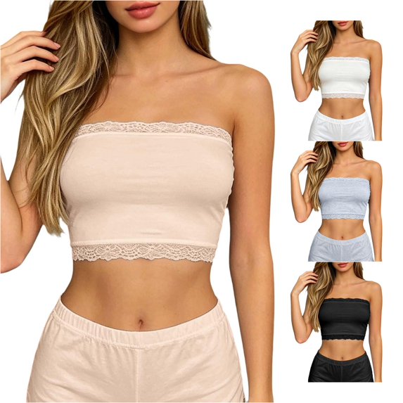 Summer Thin Lace‑Edge Strapless Bust Wrap Soft Stretchy Plus‑Size Wireless Bralette