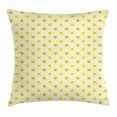 thumbnail image 1 of Summer Throw Pillow Cushion Cover, Geometric Sun Motif on a Background with Little Dots Seasonal Pattern, Decorative Square Accent Pillow Case, 16 X 16 Inches, Orange Yellow and Cream, by Ambesonne, 1 of 2