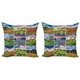 thumbnail image 1 of Ambesonne Summer Throw Pillow Cover 2 Pack, Summer Landscapes Rural, 18", Multicolor, 1 of 2