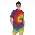 thumbnail image 1 of Summer Tie Dye Short Sleeve Men'S Rompers, Aloha Tropical Hawaiian Casual Summer Jumpsuits Outfit, 1 of 4