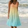 thumbnail image 1 of Summer Tiered Dresses for Women 2025 Casual Trendy,Tiered Sun Dresses for Women Casual,Women's Summer Tie Dyeing Gradient Dress Spaghetti Strap Casual Boho Beach Vacation Outfits Ruffle Hem Sundress, 1 of 5