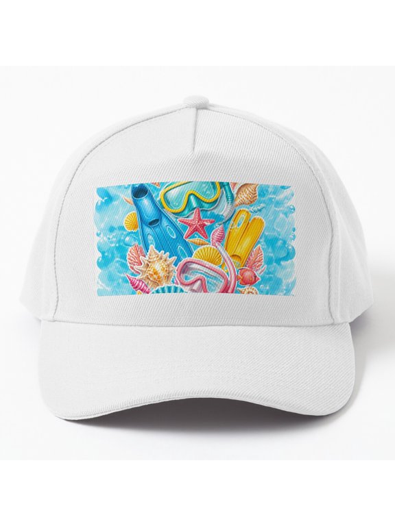 Summer Time Baseball Cap, Seasonal Graphic Design