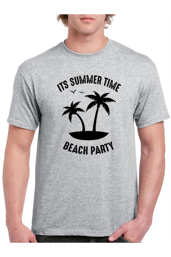 Summer Time Beach Party. Men T-Shirt, Male Large