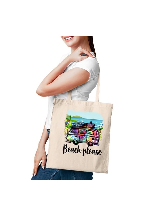 Summer Time Beach Please Retro Summer Beach Tote Bag