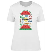 Summer Time Cool Doodles T-Shirt Women -Image by Shutterstock, Female Large