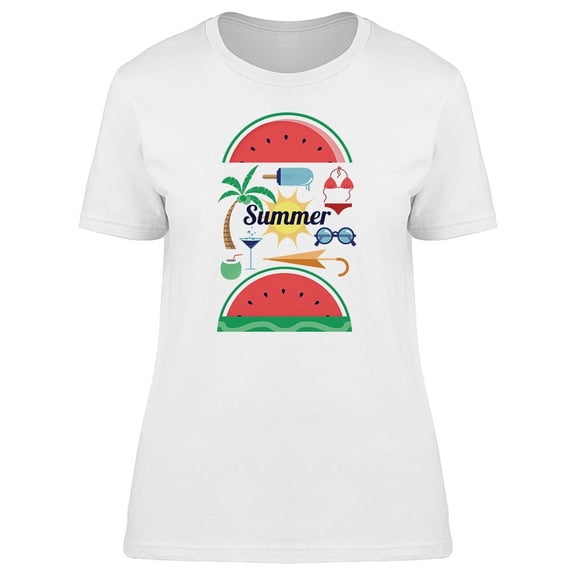 Summer Time Cool Doodles T-Shirt Women -Image by Shutterstock, Female Small