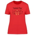 thumbnail image 1 of Summer Time Cute Kitten Doodle T-Shirt Women -Image by Shutterstock, Female x-Large, 1 of 2