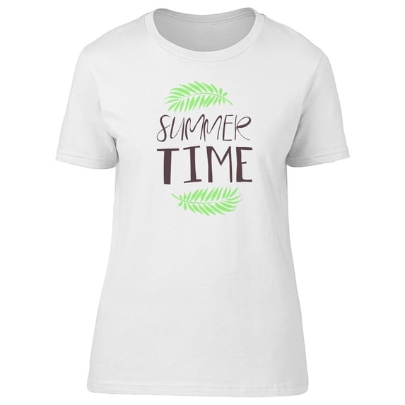 Summer Time Green Leaves T-Shirt Women -Image by Shutterstock, Female Medium