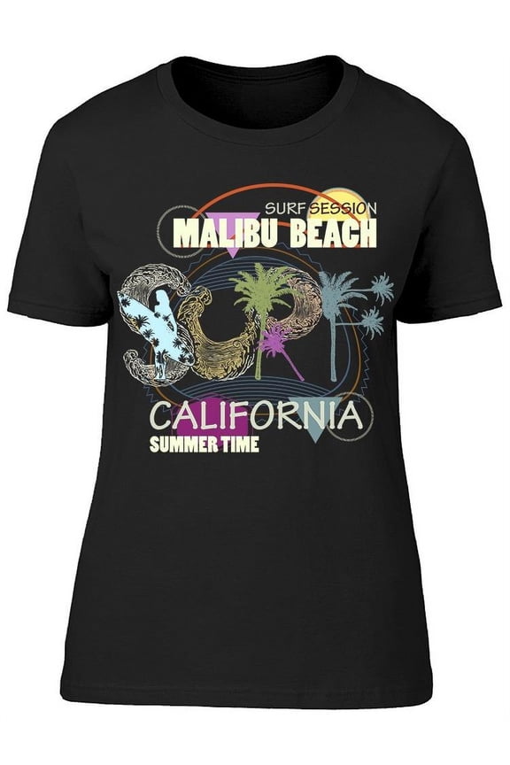 Summer Time Malibu Beach Cali T-Shirt Women -Image by Shutterstock, Female 3X-Large
