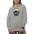 thumbnail image 1 of Summer Time Paradise Florida Beach, Heather Grey Hooded Sweatshirt or Hoodie, Large, 1 of 5