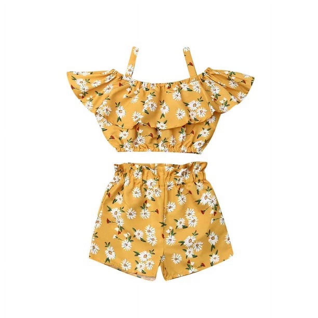 Summer Toddler Baby Girl Clothes Off Shoulder Ruffle Sling Crop Tops ...