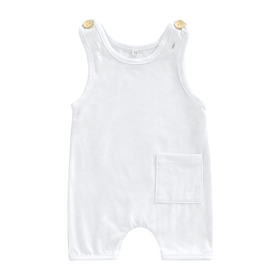 Summer Toddler Baby Girls Boys Suspenders Jumpsuit Sleeveless Short Rompers Casual Clothes 0-3Y