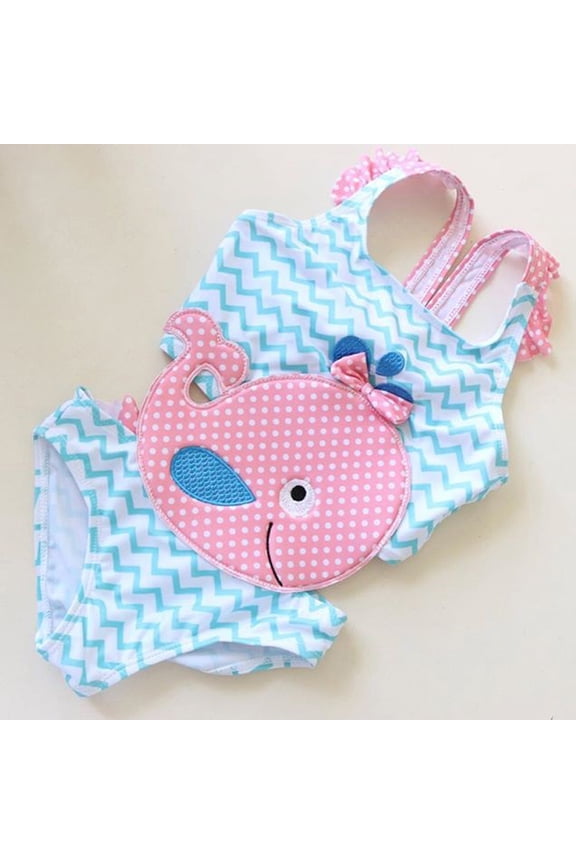 Summer Toddler Baby Girls Goldfish Swimwear Swimsuit Beachwear Bathing Suit One Piece 1-2 Years