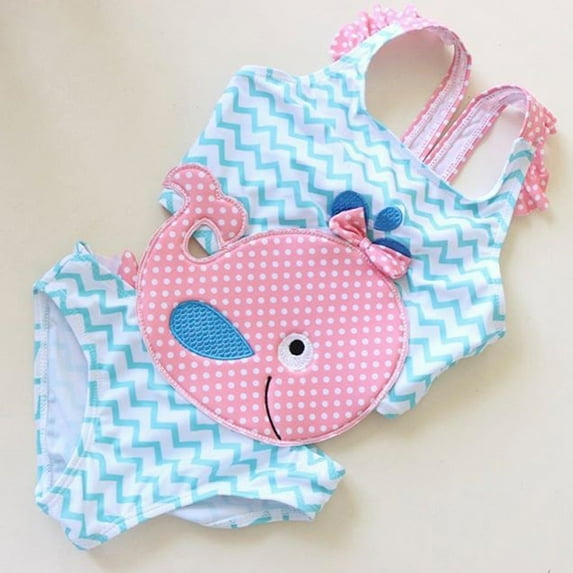 Summer Toddler Baby Girls Goldfish Swimwear Swimsuit Beachwear Bathing Suit One Piece 2-3 Years