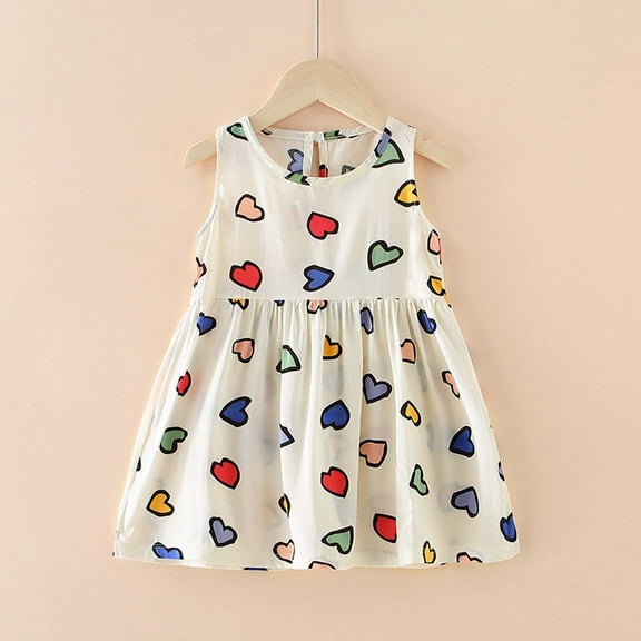 Summer Toddler Baby Girls Sleeveless Dress Graphic Print Children's Clothing