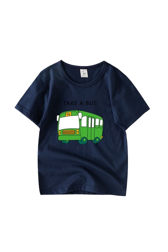 Summer Toddler Boys Girls Cartoon Car Design Prints Casual Tops For Kids Clothes Baby Short Sleeves For Boys And Girls